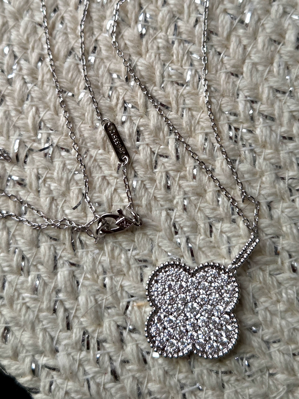 Fashion Designer Vintage Clover Necklace Sterling Silver Gold-Plated Jewelry - Picture 13 of 14